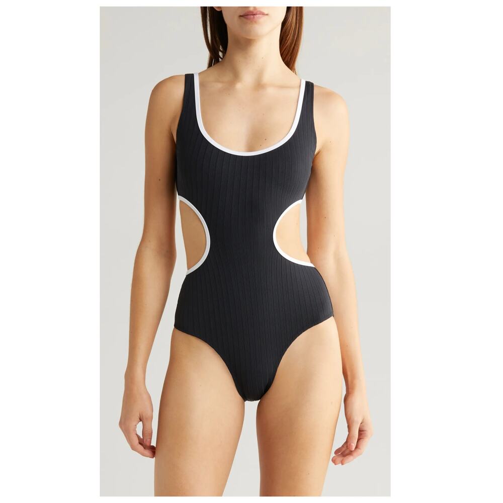 Solid & Striped Sarah Cutout Rib One-Piece Swimsuit Size Medium